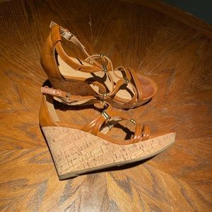 Size 7 strap nude wedges